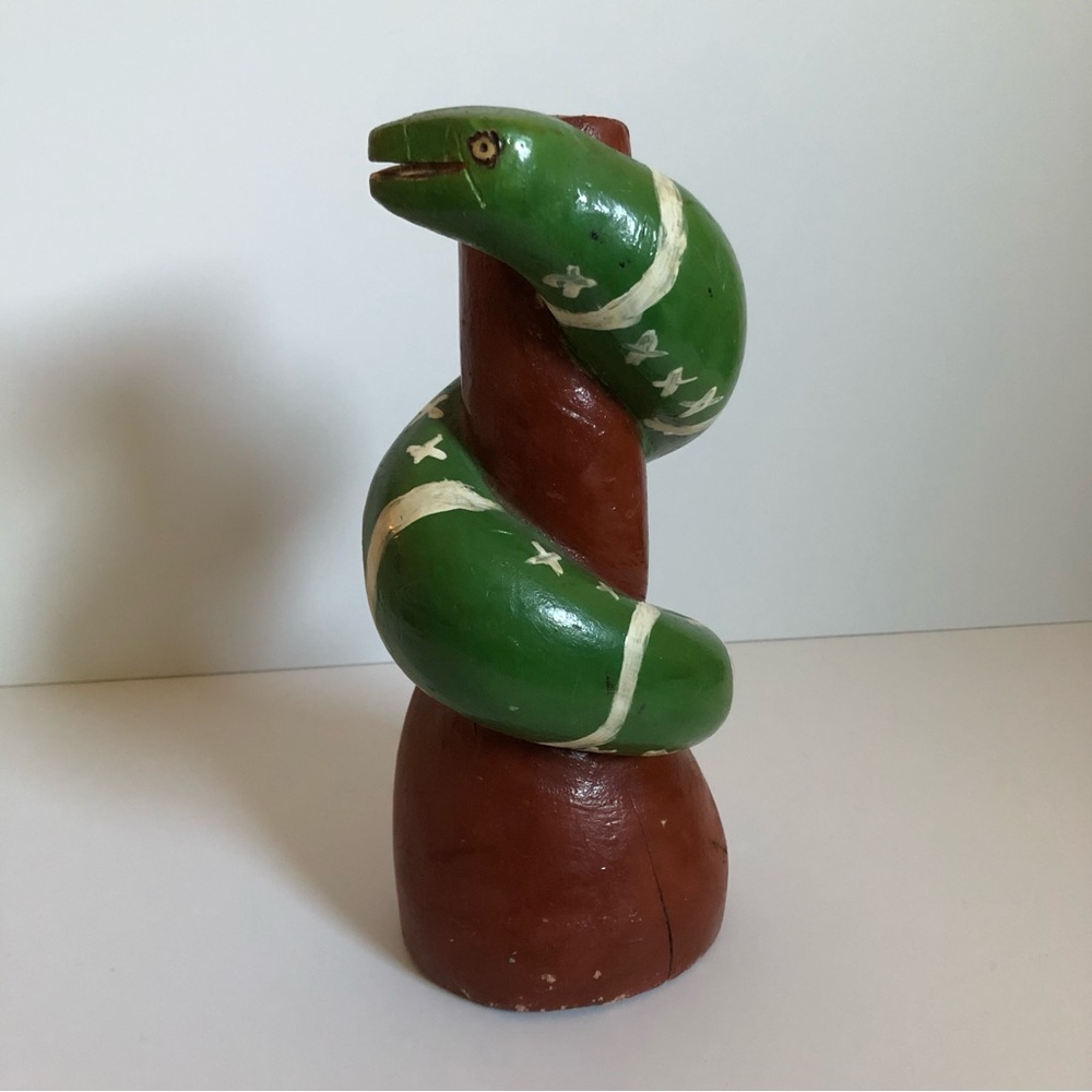 Amazing vintage folk art snake figure papier mâche? composite? primitive - Picture 13 of 13